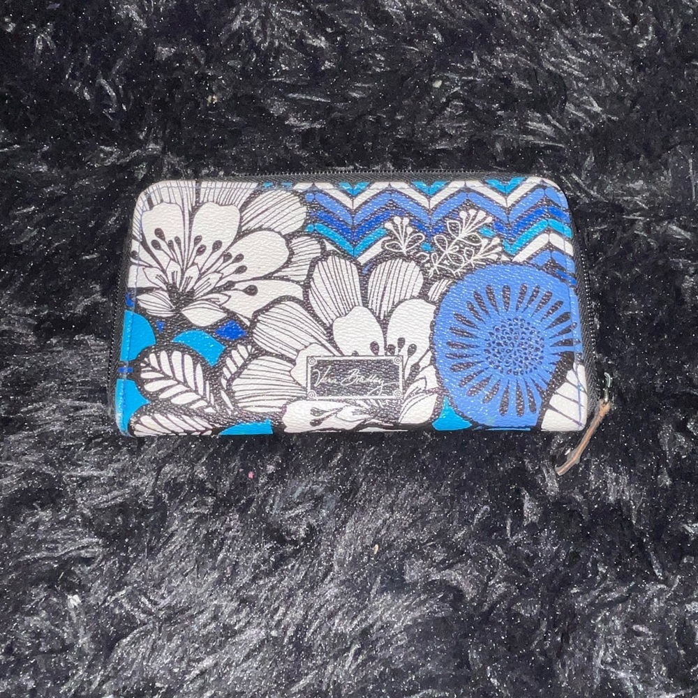 Vera Bradley Black and Blue Floral Wallet